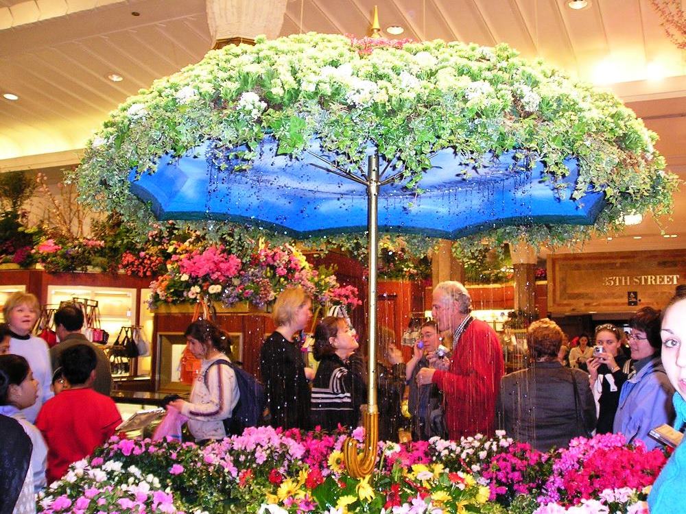 Floral umbrella with glistening jewels