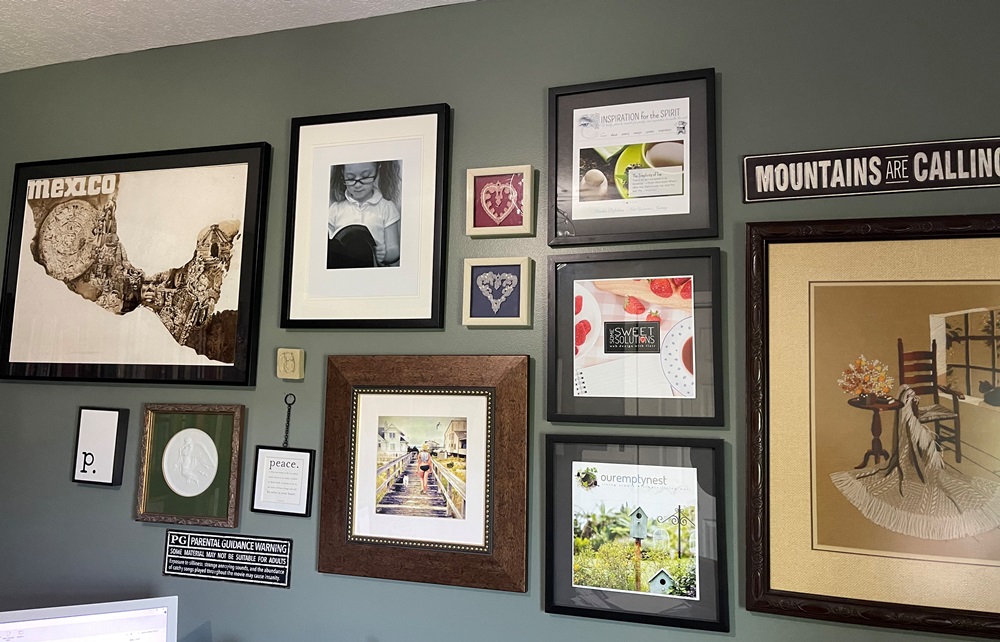 Home office gallery wall