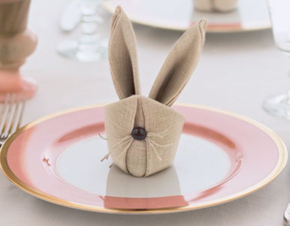 Bunny napkins. (Photo: Delish)