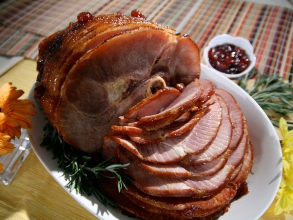 Baked Ham with Spiced Cherry Glaze. (Photo: Food Network)
