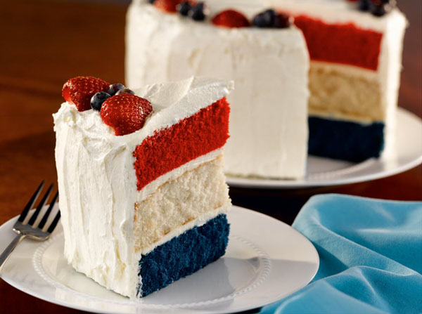 Red, White, and Blue Independence Day Cake. (Photo: Unusual 2 Tasty)