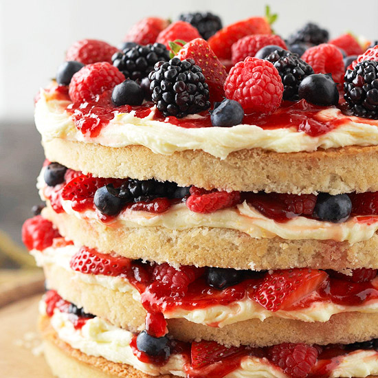 Vanilla Cake with Buttercream, Berries, and Jam. (Photo: Better Homes and Gardens)
