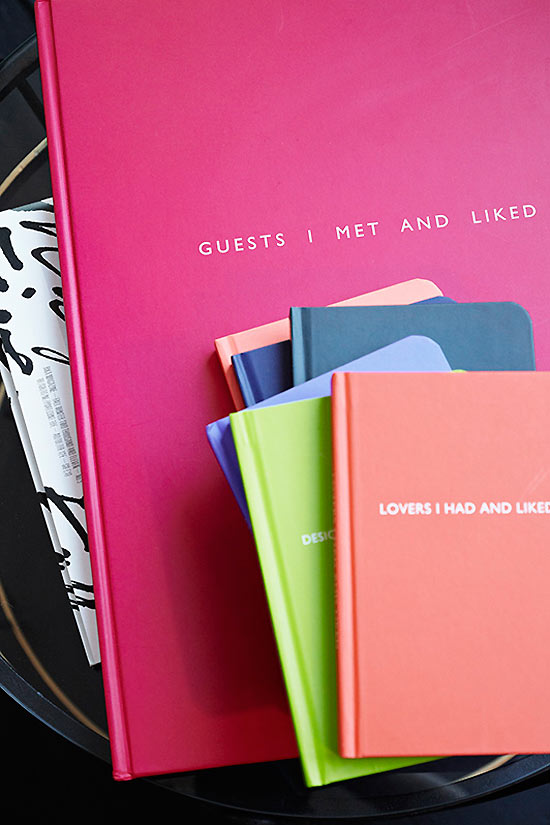 The guestbook, as well as notebooks available for sale, at Maison Rika.