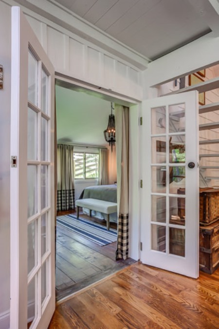French doors lead to the master bedroom.