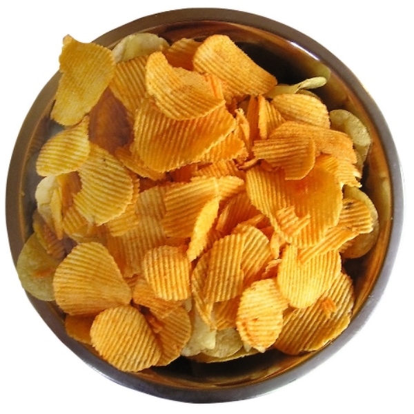 Rippled barbecue potato chips