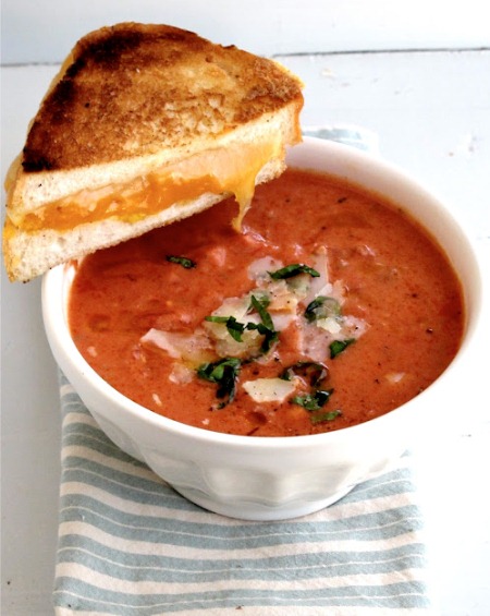 Tomato Basil Soup with the Best Grilled Cheese Sandwich (Photo: Jenny Steffens Hobick)