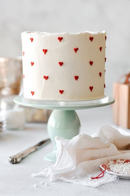 Red and White Valentine's Day Cake (Photo: Curly Girl Kitchen)