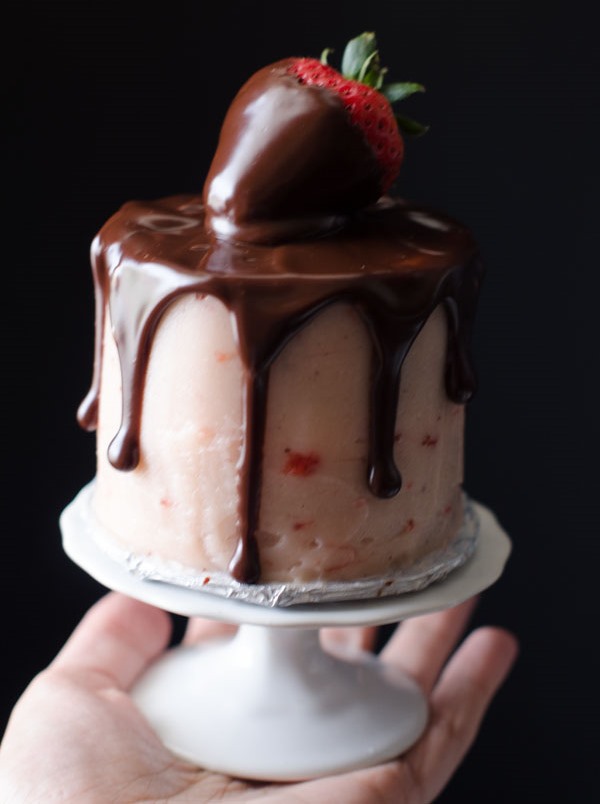 Mini Chocolate Covered Strawberry Layer Cake for Two (Photo: Cake Merchant)