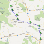 Day One: Our route through Wyoming . . . north from Cheyenne to Cody - 392 miles.