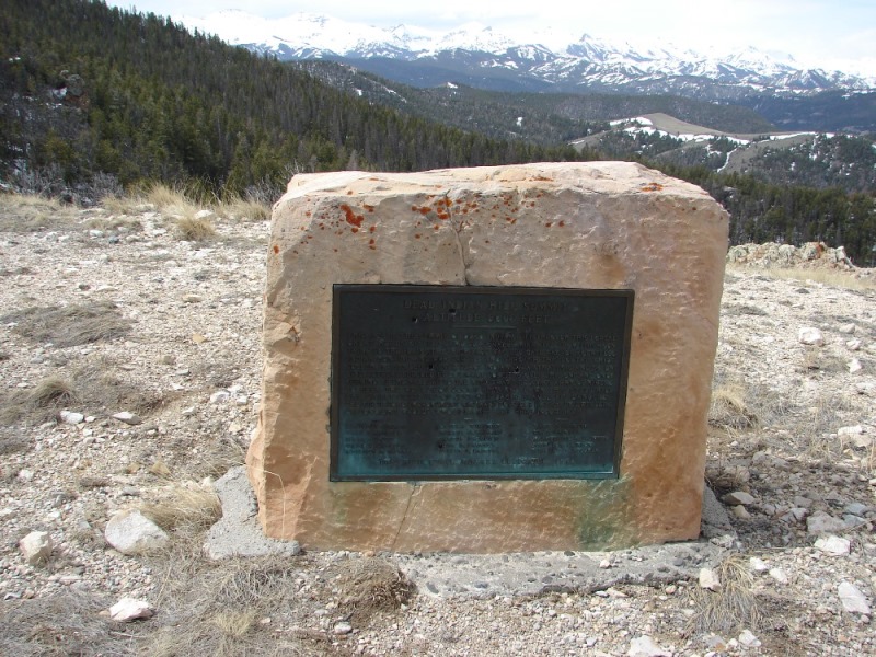 Stone marker at Dean Indian Summit Overlook.